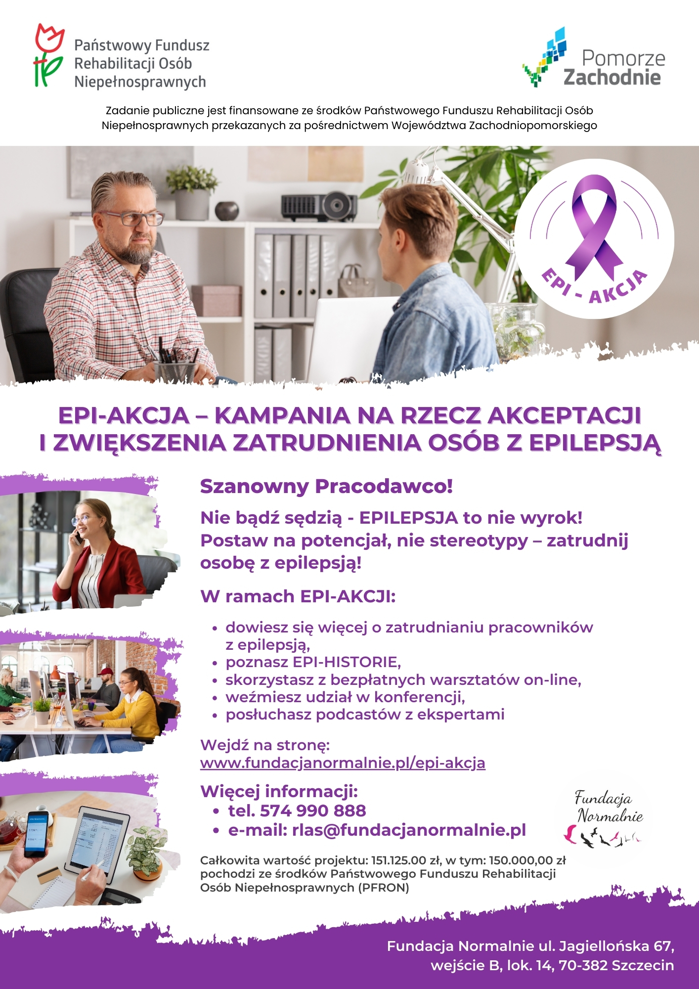 EPI - AKCJA - Kampania na rzecz akceptacji i zwiększenia zatrudnienia osób z epilepsją.