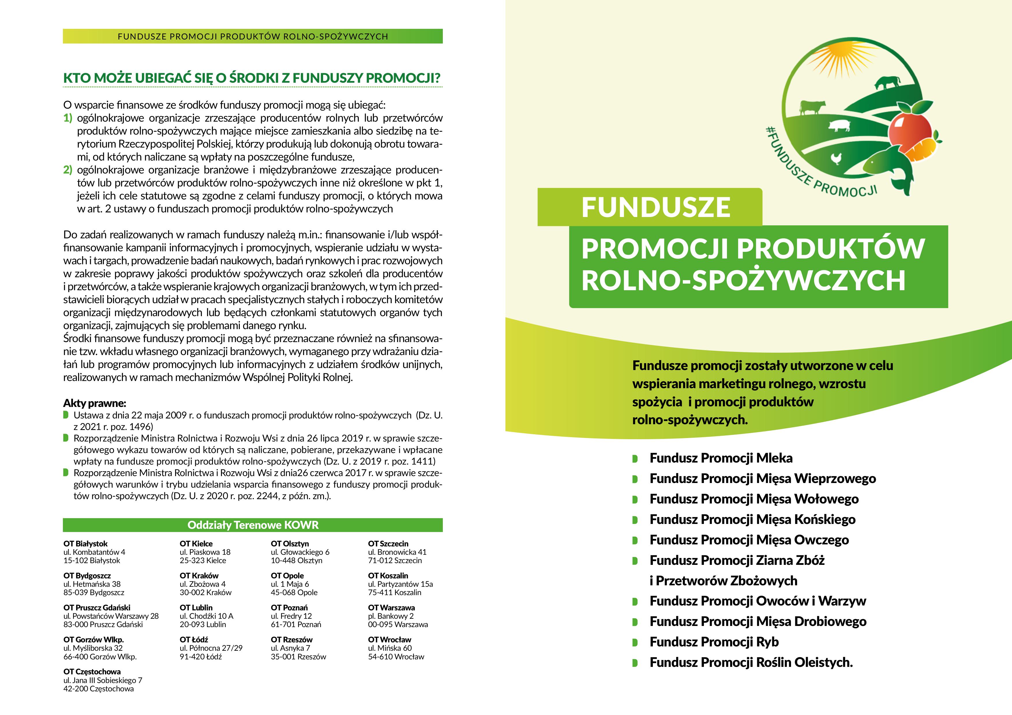 Plakat informacyjny dotyczący funduszy promocji produktów rolno - spożywczych