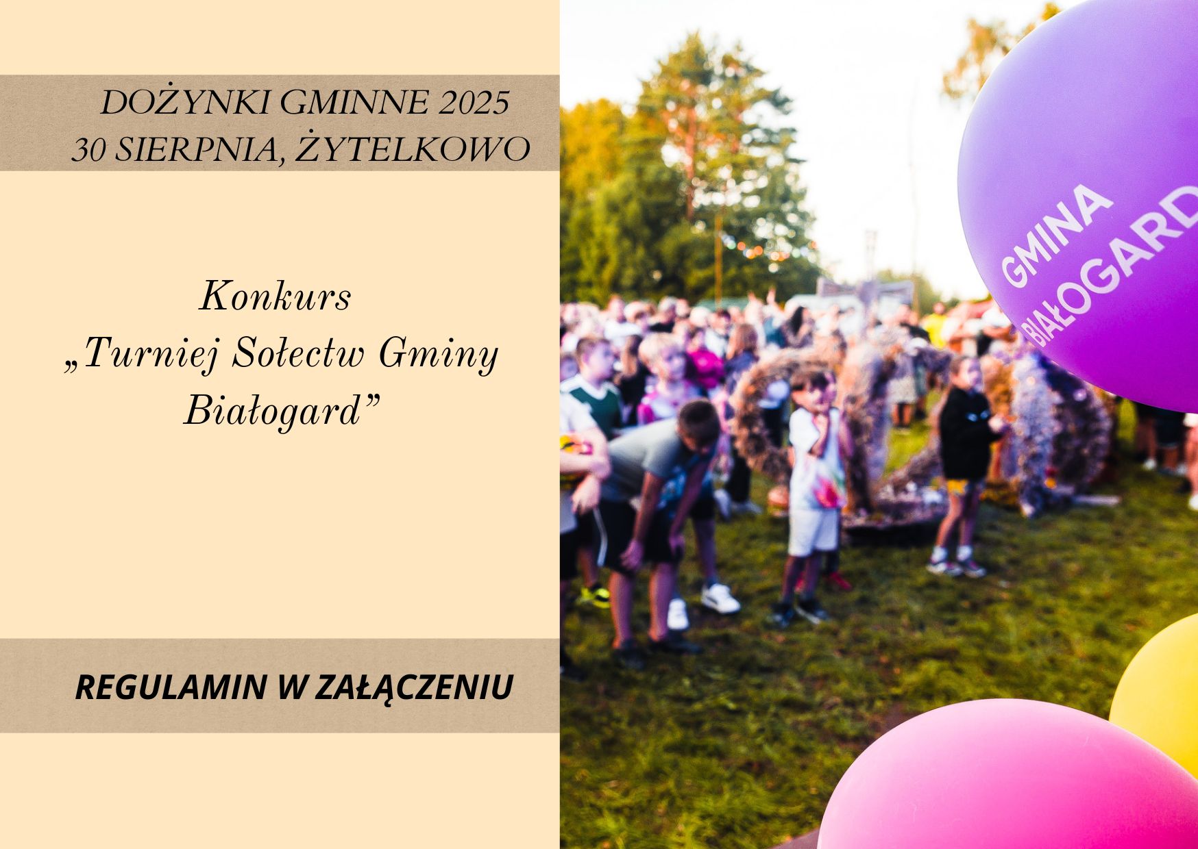 Dożynki Gminne Żytelkowo - Regulamin konkursu "Turniej sołectw Gminy Białogard"