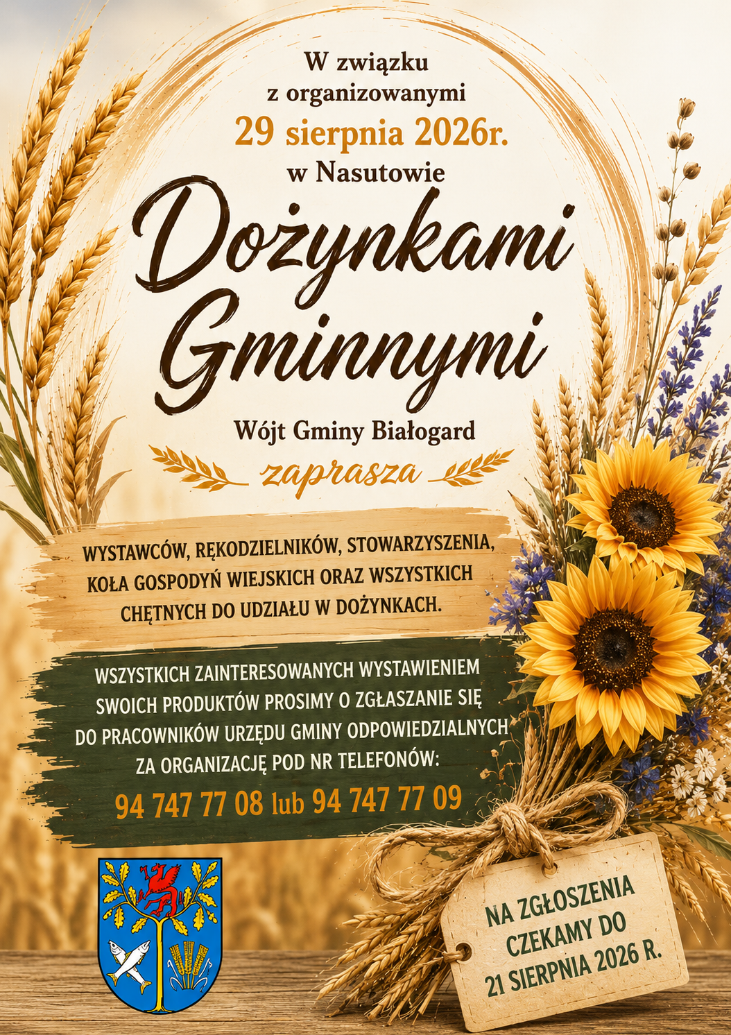 Dożynki gminne NASUTOWO 29 sierpnia 2026