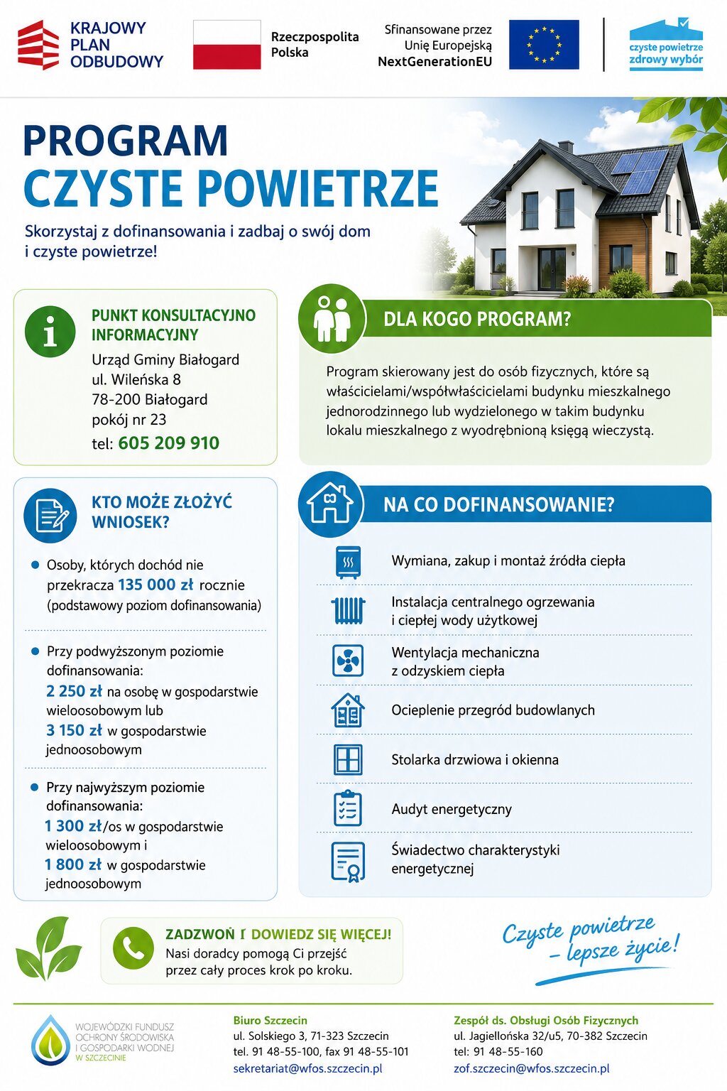Czyste powietrze - lepsze życie, ulotka informacyjna