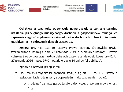 Przypominamy! Nieprzerwane wydawanie zaświadczeń o dochodach z gospodarstw rolnych – zmiana w ustawie POŚ